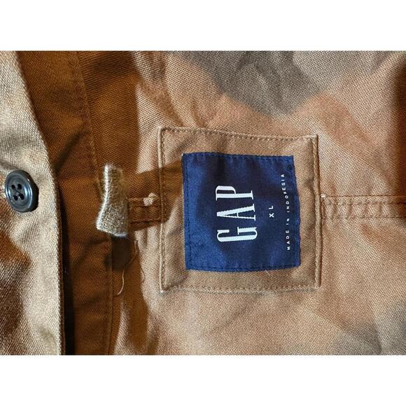 GAP XL Tan Utility Jacket Hooded Cotton Parka - Picture 3 of 6